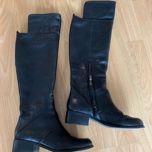 Nine West Knee High Black Leather Boots 6.5